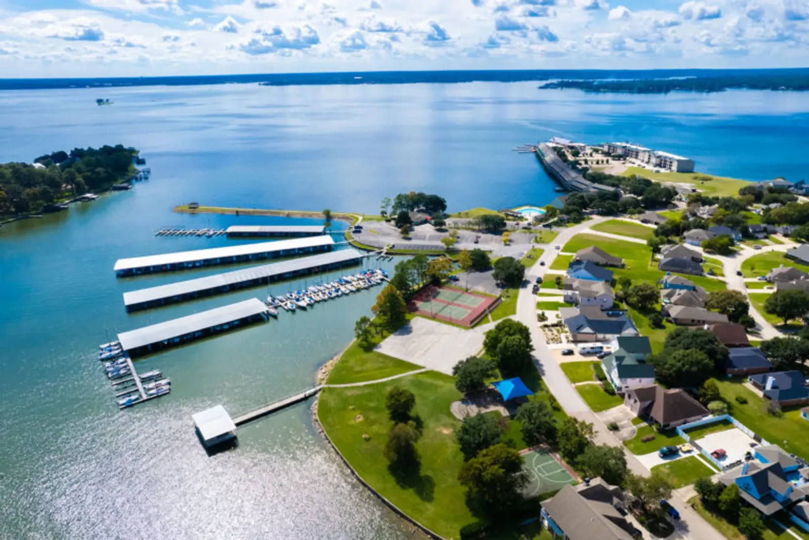 Aerial view of Lake Conroe, Texas